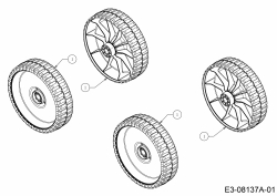 Ersatzteile MTD Benzin Rasenmäher ohne Antrieb Smart 46 PO Typ: 11A-TCJD600  (2015) Räder 