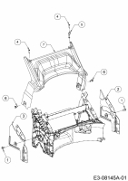 Ersatzteile MTD Benzin Rasenmäher ohne Antrieb Optima 46 PB Typ: 11A-TG5B600  (2013) Abdeckung hinten, Holmbraketten 