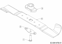 Ersatzteile MTD Benzin Rasenmäher ohne Antrieb Smart 46 PO Typ: 11A-TCJD600  (2015) Messer, Messeraufnahme 