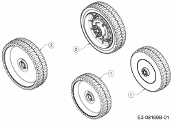 Ersatzteile WOLF-Garten Benzin Rasenmäher mit Antrieb WS 46 A Typ: 12B-TZ5N650  (2017) Räder 