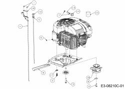 Ersatzteile MTD Rasentraktor Minirider 76 RDE Typ: 13A226SD600  (2018) Choke- und Gaszug, Motorzubehör 