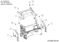 Cub Cadet Ersatzteile Motormäher mit Antrieb LM3 CR53s 12BBPV5L603  (2018) Abdeckung hinten, Holmbraketten bis 15/05/2018