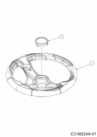 Ersatzteile WOLF-Garten Rasentraktor Scooter Pro Typ: 13B226HD650  (2015) Lenkrad 