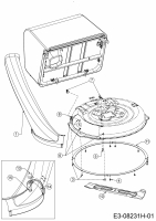 Ersatzteile MTD Rasentraktor Mnirider 76 RDHE Typ: 13B721SD600  (2020) Auswurfschacht, Deflektor, Messer 