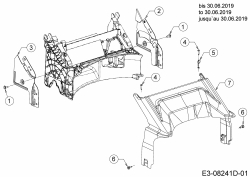 Ersatzteile MTD Benzin Rasenmäher mit Antrieb Advance 53 SPKVHW Typ: 12AKPN7D600 (2019) Abdeckung hinten, Holmbraketten bis 30.06.2019 