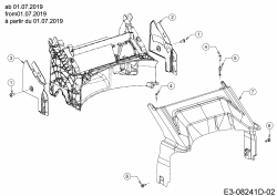 Ersatzteile MTD Benzin Rasenmäher mit Antrieb Advance 53 SPKVHW Typ: 12AKPN7D600 (2019) Abdeckung hinten, Holmbraketten ab 01.07.2019 