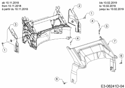 Ersatzteile MTD Benzin Rasenmäher mit Antrieb Advance 53 SPKVHW Typ: 12BKPN7D600 (2019) Abdeckung hinten, Holmbraketten (4) 