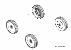 Ersatzteile MTD Benzin Rasenmäher mit Antrieb Optima 53 SPB Typ: 12A-PG8R600  (2013) Räder 