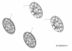 Ersatzteile MTD Benzin Rasenmäher mit Antrieb Optima 53 SPB Typ: 12A-PG8R600  (2013) Radkappen 