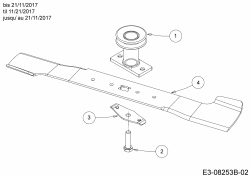 Cub Cadet Ersatzteile Motormäher mit Antrieb LM1 CR53 12A-PQSC603  (2018) Messer, Messeraufnahme bis 21/11/2017