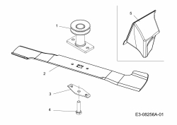 Ersatzteile MTD Benzin Rasenmäher mit Antrieb Advance 53 SPKVHW Typ: 12AKPN7D600  (2013) Messer, Messeraufnahme, Mulchstopfen 