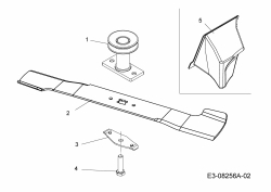 Ersatzteile MTD Benzin Rasenmäher mit Antrieb Advance 53 SPKVHW Typ: 12AKPN7D600  (2013) Messer, Messeraufnahme, Mulchstopfen bis 25.03.2013 