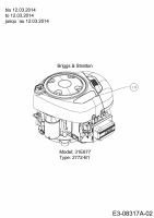Cub Cadet Ersatzteile Rasentraktoren CC 1016 AE 13HD90AE603  (2014) Motor Briggs & Stratton bis 12.03.2014