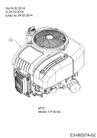 Ersatzteile MTD Rasentraktor DL 96 H Typ: 13H2795F676  (2014) Motor bis 24.02.2014 