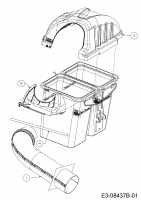 Ersatzteile Zubehör Garten- und Rasentraktoren Grasfangeinrichtung für A Serie (NX-15) mit Mähwerk S (42/107cm) Typ: 19A30003100  (2019) Grasfangsackdeckel, Obere Röhre