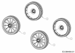 Ersatzteile WOLF-Garten Benzin Rasenmäher ohne Antrieb WA 46 Typ: 11A-TU5N650  (2017) Räder 