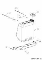 Ersatzteile MTD Rasentraktor 13.5/38 Typ: 13A1765F308  (2015) Batteriehalter, Tank 