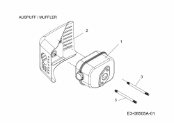 Ersatzteile MTD-Motoren Vertikal 1P61FHC Typ: 752Z1P61FHC  (2014) Auspuff