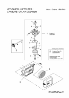 Ersatzteile MTD-Motoren Vertikal 1P61FHC Typ: 752Z1P61FHC  (2013) Vergaser, Luftfilter