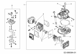 Ersatzteile MTD-Motoren Vertikal 6X65RHC Typ: 752Z6X65RHC (2020) Dichtsatz Motor, Reparatursatz Vergaser
