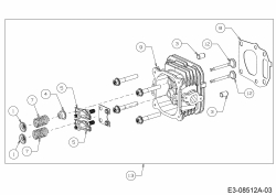 Ersatzteile MTD-Motoren Vertikal 1X65RH Typ: 752Z1X65RH  (2014) Zylinderkopf