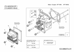 Ersatzteile MTD-Motoren Vertikal 5P71MHA Typ: 752M5P71MHA  (2014) Zylinderkopf
