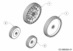 Ersatzteile WOLF-Garten Benzin Rasenmäher mit Antrieb A 420 AHW Typ: 12A-LV5N650  (2015) Räder 