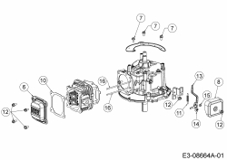 Ersatzteile MTD-Motoren Vertikal 1T65RUA Typ: 752Z1T65RUA  (2018) Reglerhebel, Ventildeckel