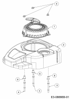 Ersatzteile MTD-Motoren Vertikal 1T65RH Typ: 752Z1T65RH  (2017) Gebläsegehäuse, Reversierstarter
