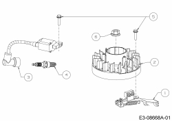 Ersatzteile MTD-Motoren Vertikal 1T65NUA Typ: 752Z1T65NUA  (2018) Bremse, Schwungrad, Zündspule