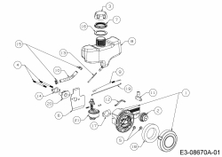 Ersatzteile MTD-Motoren Vertikal 1T65RH Typ: 752Z1T65RH  (2018) Luftfilter, Tank, Vergaser