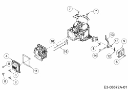 Ersatzteile MTD-Motoren Vertikal 5T65RHA Typ: 752Z5T65RHA  (2017) Reglerhebel, Ventildeckel