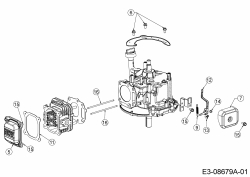 Ersatzteile MTD-Motoren Vertikal 5T65RH Typ: 752Z5T65RH  (2014) Reglerhebel, Ventildeckel