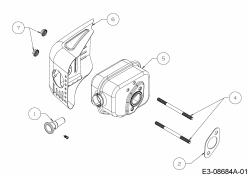 Ersatzteile MTD-Motoren Vertikal 1X65CU Typ: 752Z1X65CU  (2015) Auspuff