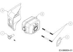 Ersatzteile MTD-Motoren Vertikal 1X65RH Typ: 752Z1X65RH  (2014) Auspuff