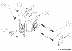 Ersatzteile MTD-Motoren Vertikal 1X65RH Typ: 752Z1X65RH  (2016) Auspuff