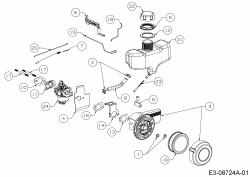 Ersatzteile MTD-Motoren Vertikal 5T65RHA Typ: 752Z5T65RHA  (2017) Luftfilter, Reglergestänge, Tank, Vergaser