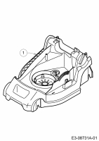 Ersatzteile WOLF-Garten Elektro Rasenmäher ohne Antrieb Blue Power 34 E Typ: 18AWF1X1650  (2019) Mähwerksgehäuse 