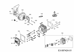 Ersatzteile MTD-Motoren Vertikal 6X65RH Typ: 752Z6X65RH  (2016) Auspuff, Nockenwelle, Zylinderkopf