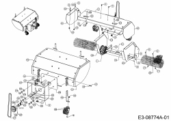 Ersatzteile MTD Kehrmaschine Optima PS 700 Typ: 24A-812C678  (2014) Bürstenantrieb, Kehrwalzengehäuse 