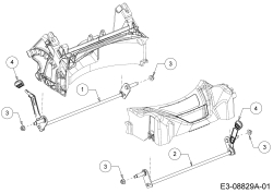 Cub Cadet Ersatzteile Motormäher SC 100 11A-A92J710  (2016) Achsen, Höhenverstellung