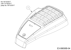 Cub Cadet Ersatzteile Motormäher mit Antrieb LM3 DR53es 12BCPVS7603  (2018) Motorhaube bis 19/12/2017