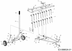 Ersatzteile Zubehör Garten- und Rasentraktoren Rasenlüfter 45-0295 (196-010-000) Typ: 196-010-000 (2000) Grundgerät