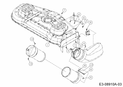 Ersatzteile Zubehör Zero Turn Grasfangeinrichtung für RZTL 54 mit Mähwerk K (54/137cm) Typ: 19A70034100  (2016) Befestigung Auswurfschacht