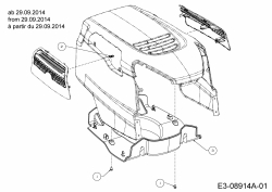 Ersatzteile WOLF-Garten Rasentraktor Expert 107.180 H Typ: 13BG93WG650  (2014) Luftführung ab  29.09.2014 