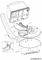 Ersatzteile MTD Rasentraktor Mnirider 76 RDHE Typ: 13A721SD600  (2017) Auswurfschacht, Deflektor, Messer 