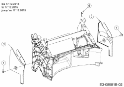 Ersatzteile MTD Benzin Rasenmäher mit Antrieb Smart 53 SPOE Typ: 12AEPCS7600  (2016) Holmbraketten bis 17.12.2015 