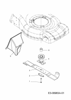 Ersatzteile WOLF-Garten Benzin Rasenmäher mit Antrieb A 460 AHVHW Typ: 12AQTVCQ650  (2015) Messer, Messeraufnahme, Mulchstopfen 