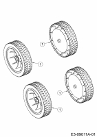 Ersatzteile MTD Benzin Rasenmäher ohne Antrieb 46 B Typ: 11A-J15B600  (2016) Räder 