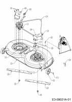 Ersatzteile MTD Rasentraktor H 180 Typ: 13AQ698G678  (2004) Mähwerk G (42/107cm) 